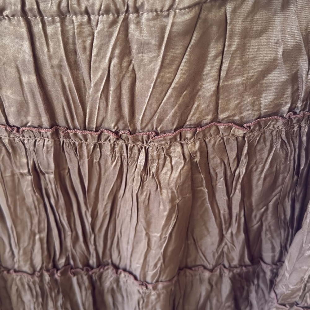 Tantrums Brown Maxi Smocked Tiered crinkle Skirt - Picture 3 of 3